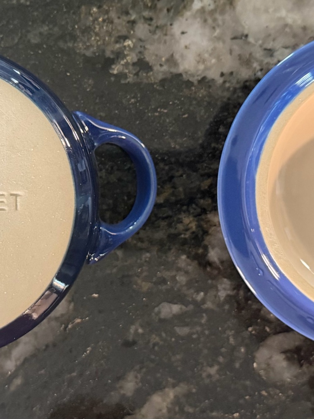 Le Creuset Cobalt Blue Lotus & Koi Mini Cocotte - Picture 3 of 3
